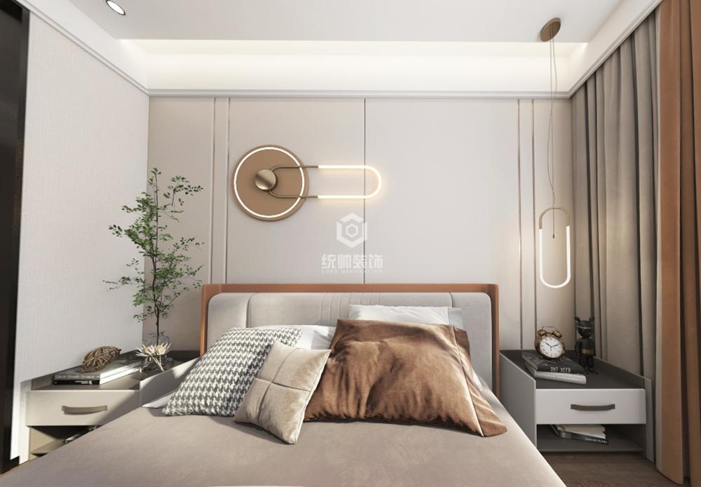 浦东新区保利首创颂100平方现代简约风格公寓卧室装修效果图