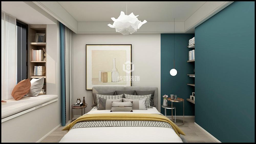嘉定区大华碧云天110平方现代简约风格两室一厅卧室装修效果图