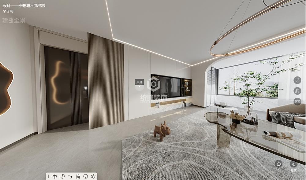 松江區龍祥公寓150平現代簡約客廳裝修效果圖