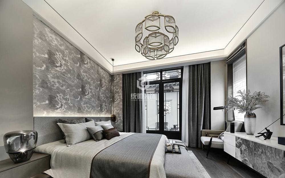 嘉定区瑞士华庭460平新中式卧室装修效果图