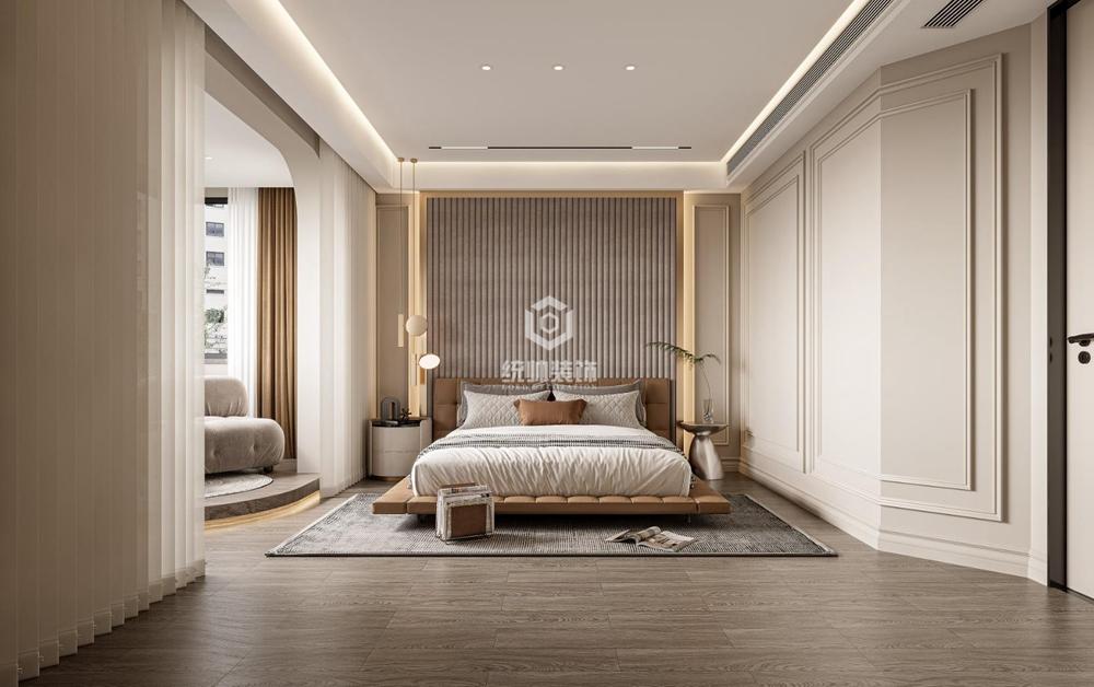 上海周邊華苑住宅110平輕奢臥室裝修效果圖