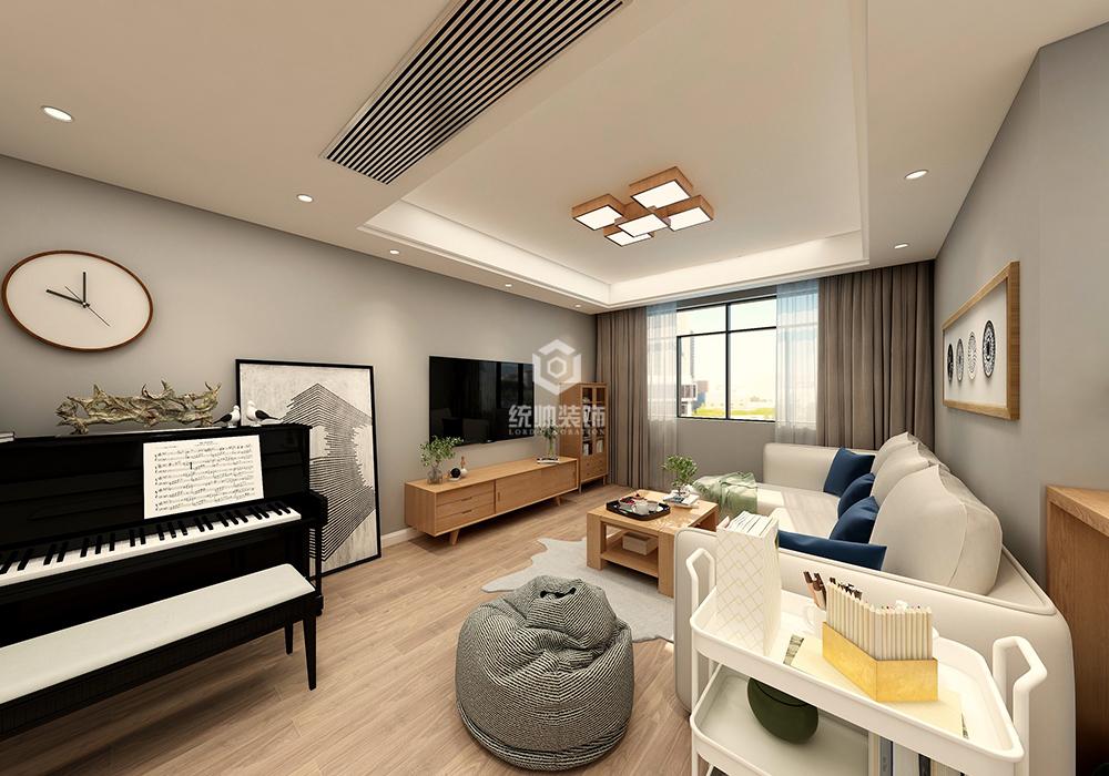 浦東新區綠緣公寓120平日式客廳裝修效果圖