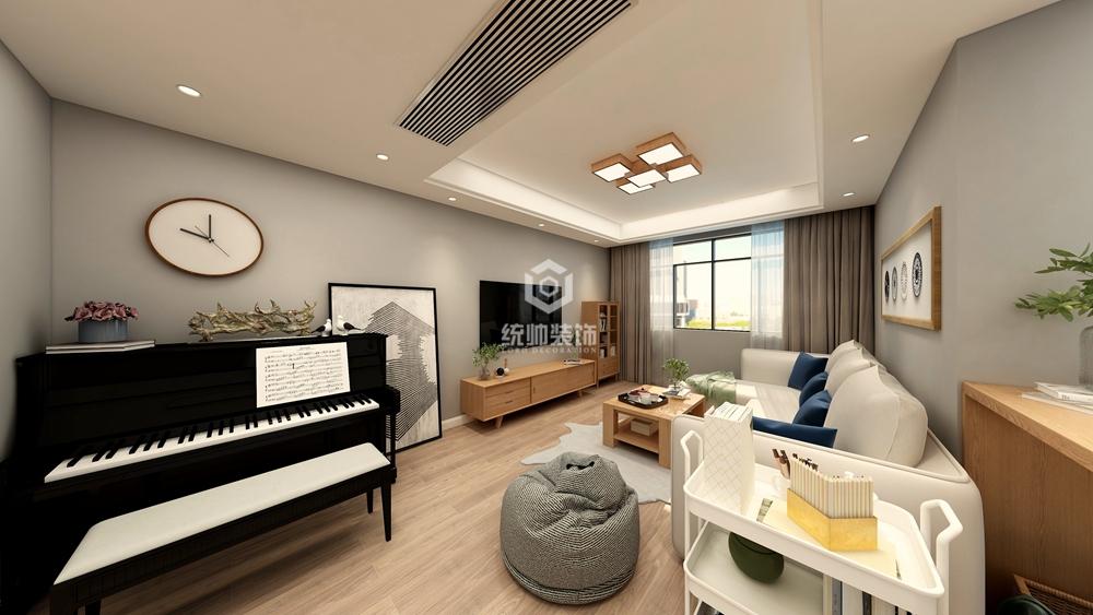 浦东新区绿缘公寓120平日式客厅装修效果图