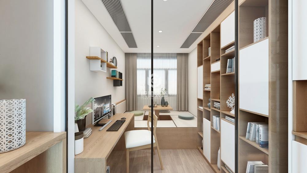 浦東新區綠緣公寓120平日式書房裝修效果圖
