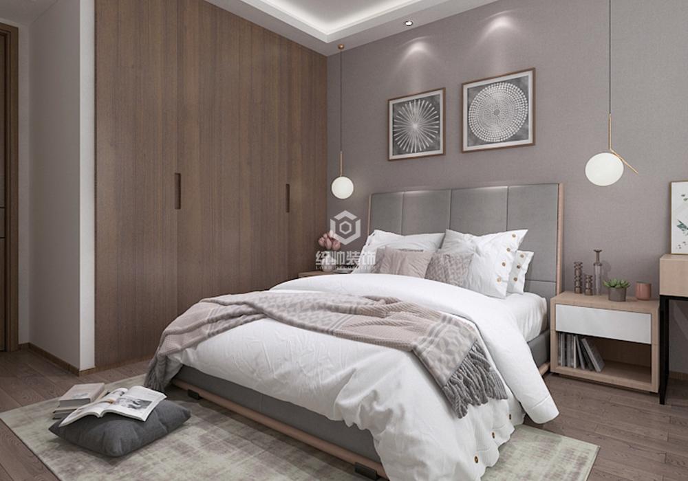 寶山區中環國際公寓110平現代簡約臥室裝修效果圖