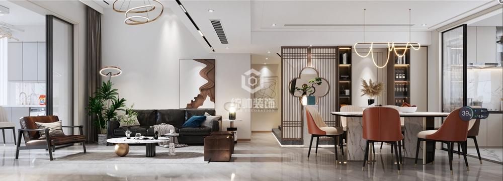浦東新區聯洋年華園123平現代簡約客廳裝修效果圖