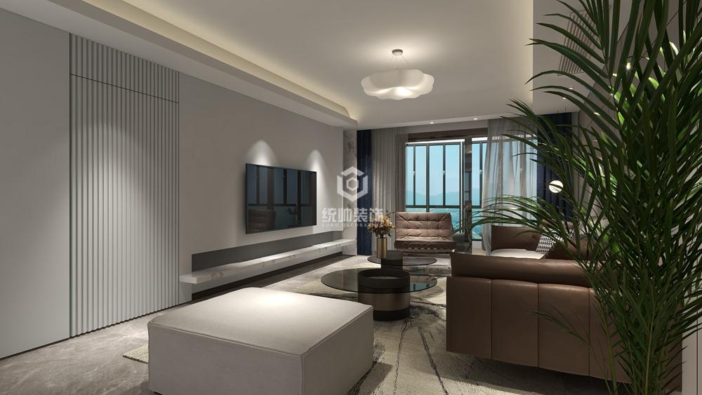 杨浦区同济国康公寓183平现代简约客厅装修效果图
