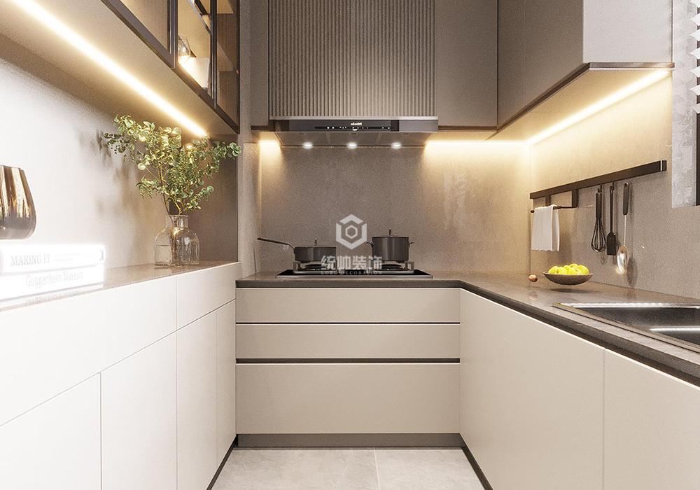 浦东新区绿地东上海101平现代简约厨房装修效果图