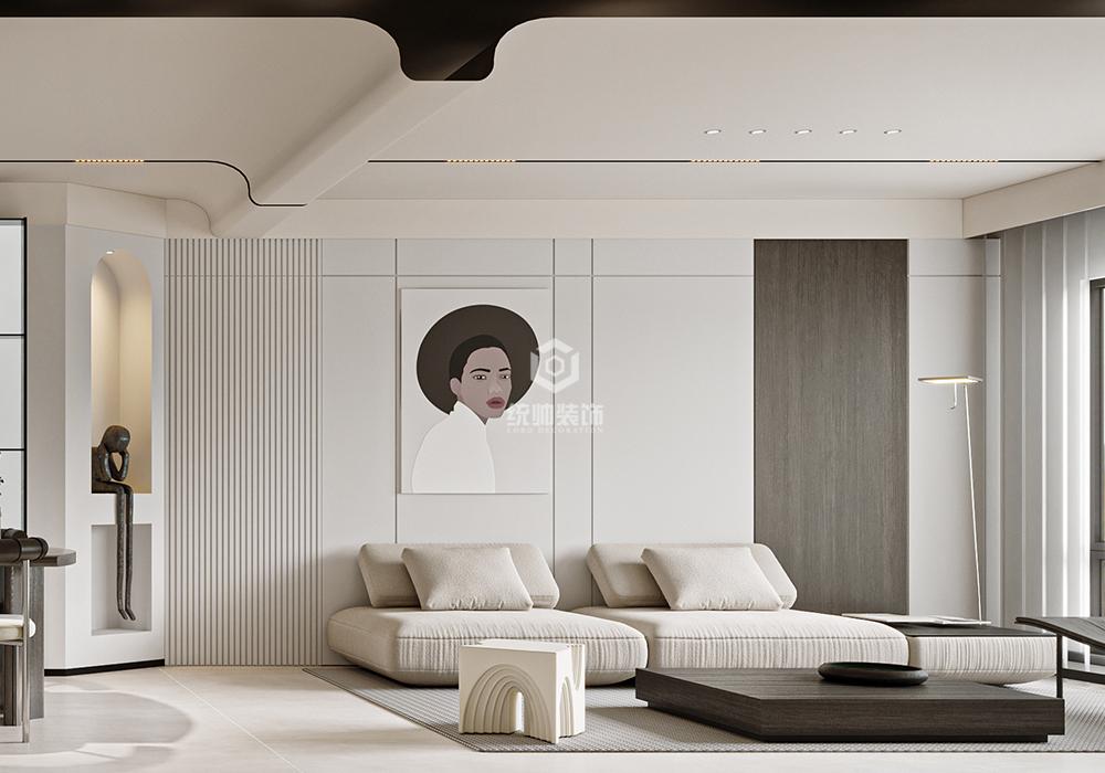 浦东新区中邦城市90平现代简约客厅装修效果图