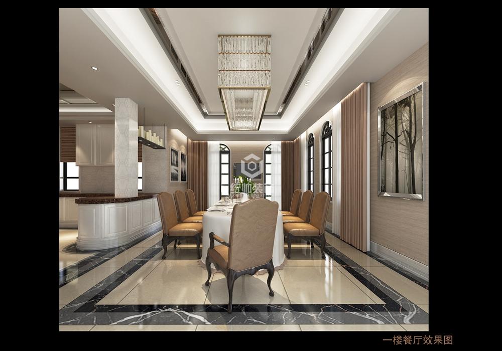崇明區覽海高爾夫800平現代簡約客廳裝修效果圖