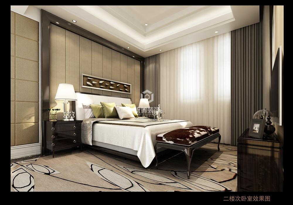 崇明区览海高尔夫800平现代简约卧室装修效果图
