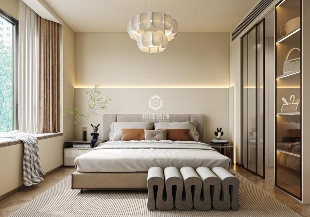 黃浦區魯班公寓78平現代簡約臥室裝修效果圖