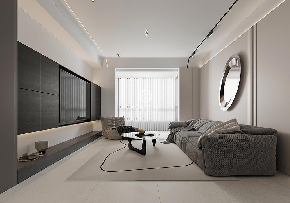 浦东新区凯佳尊品国际一期111平现代简约客厅装修效果图