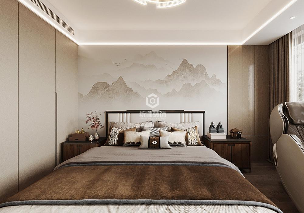 浦东新区汇郡海棠湾120平新中式卧室装修效果图