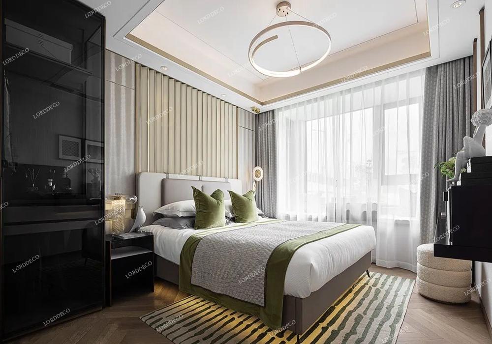 上海周边映象广场140平轻奢卧室装修效果图