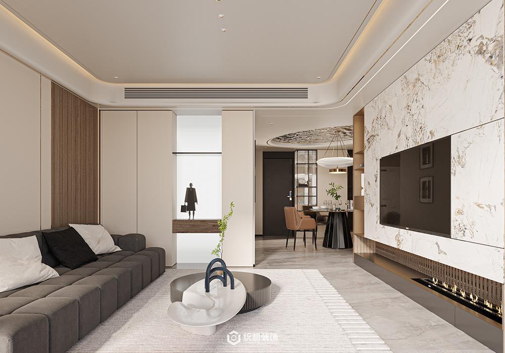 黃浦區匯龍新城80平現代簡約客廳裝修效果圖