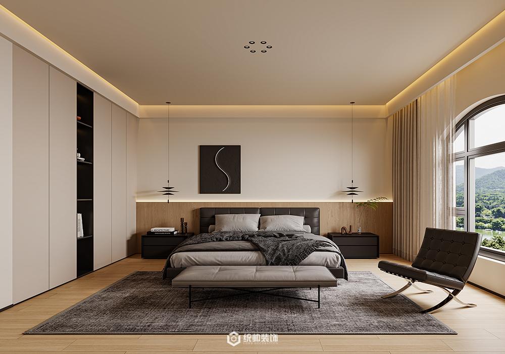嘉定区上海庄园208平现代简约卧室装修效果图