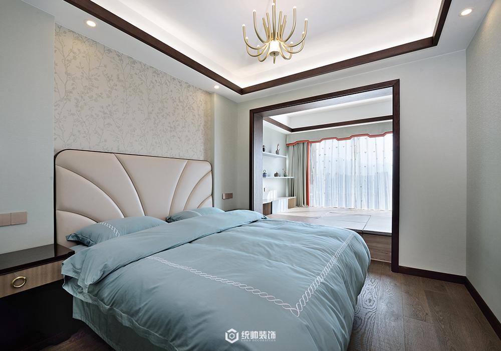 上海周邊富春峰景286平新中式臥室裝修效果圖