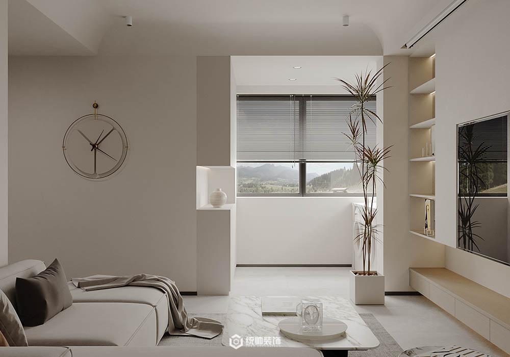 靜安區遠中風華園54平現代簡約客廳裝修效果圖