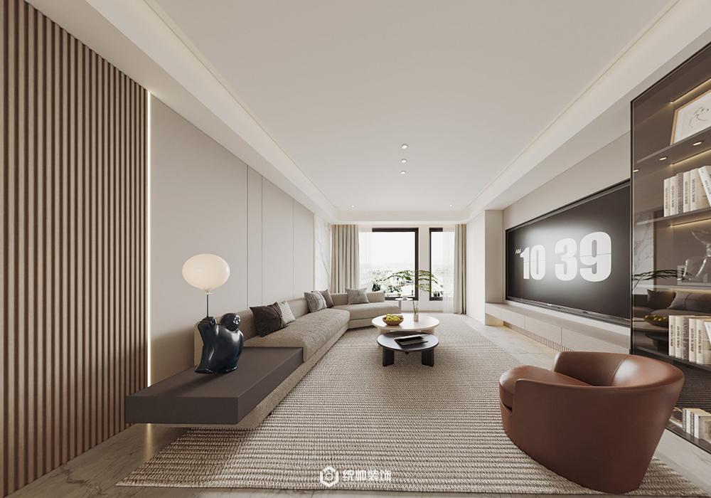 楊浦區和平花苑110平現代簡約客廳裝修效果圖