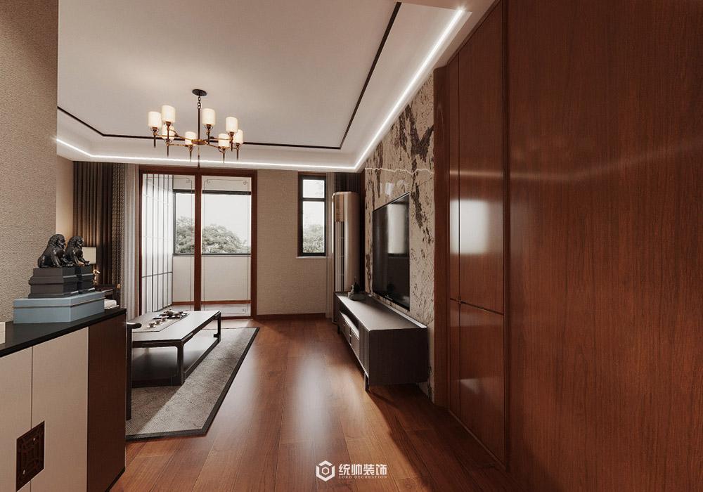 青浦区青浦新家园155平新中式客厅装修效果图