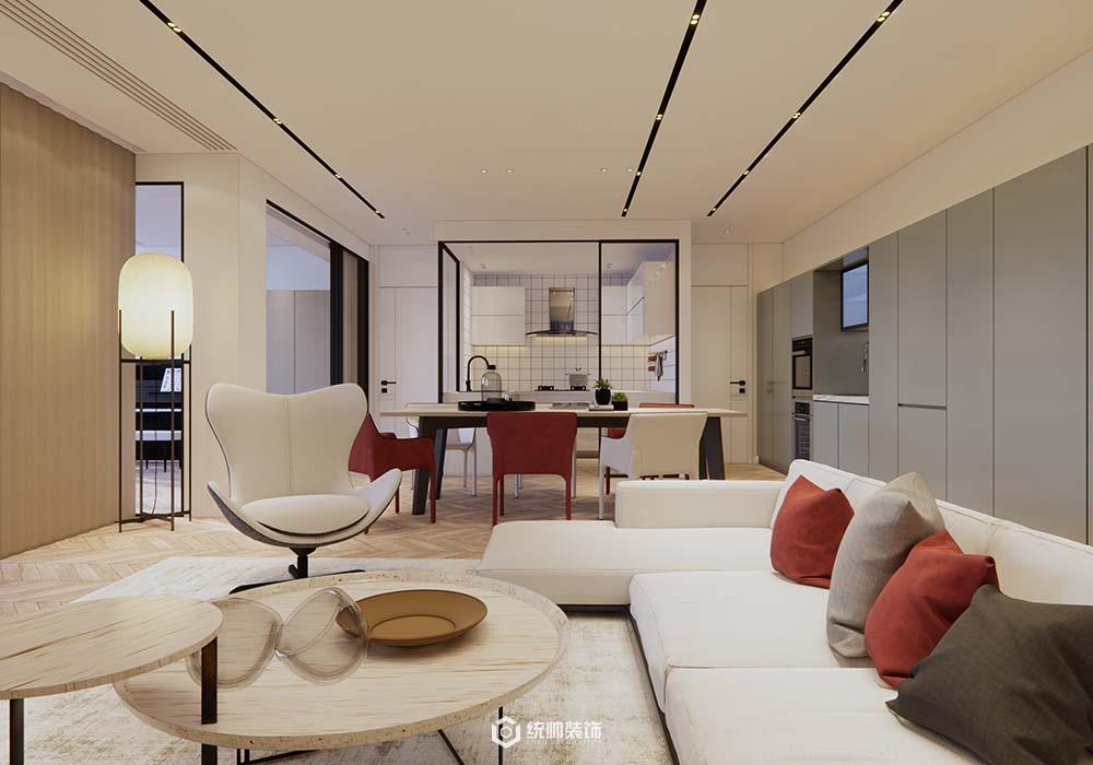 浦东新区东和公寓127平现代简约客厅装修效果图