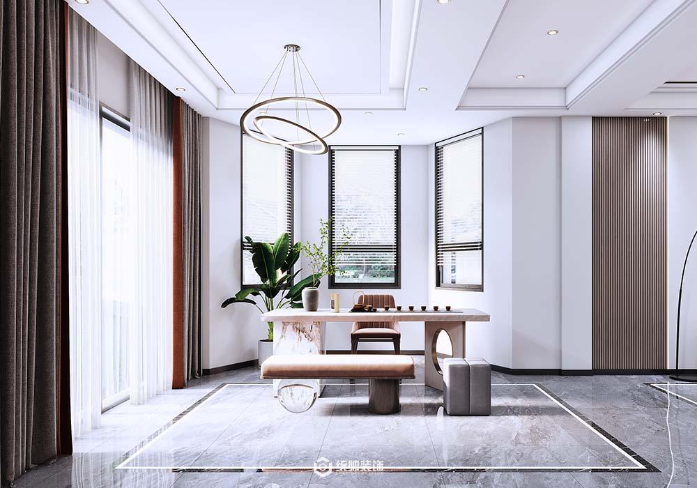 上海周边淀湖桃园盈翠轩352平现代简约休闲室装修效果图