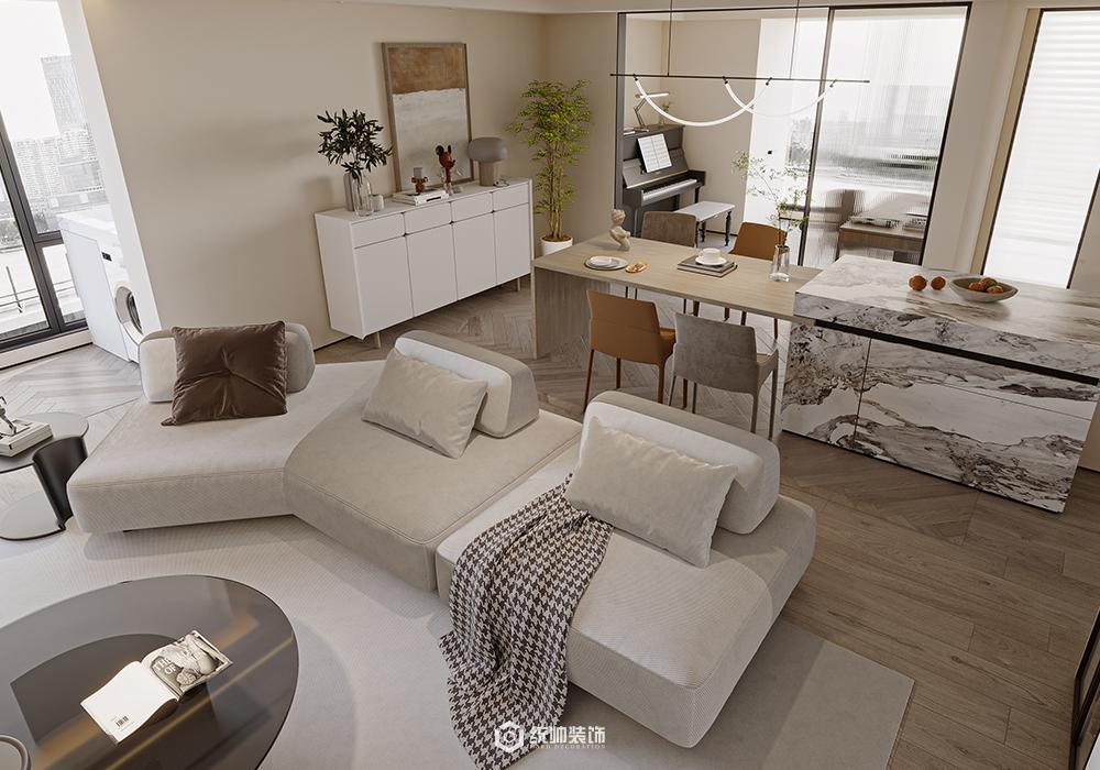 黃浦區金色家園120平現代簡約客廳裝修效果圖