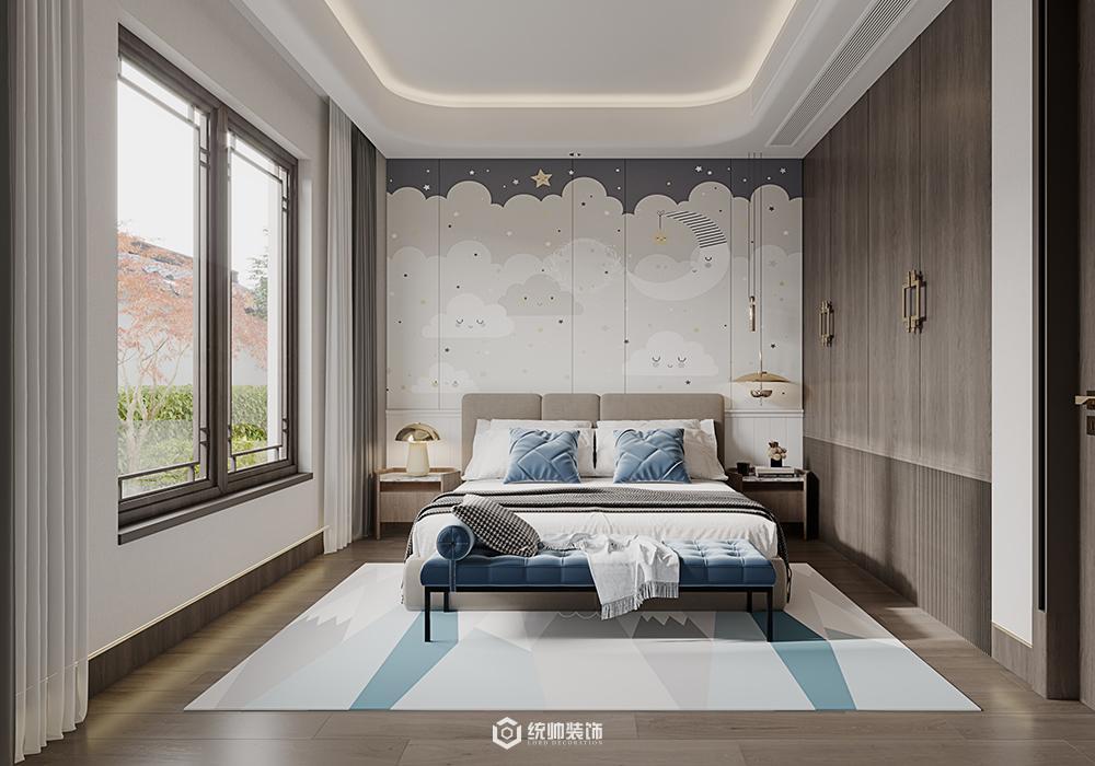 上海周边泽景园300平现代简约卧室装修效果图