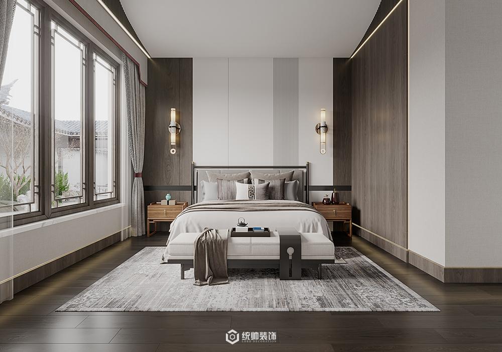 上海周邊澤景園300平現代簡約臥室裝修效果圖