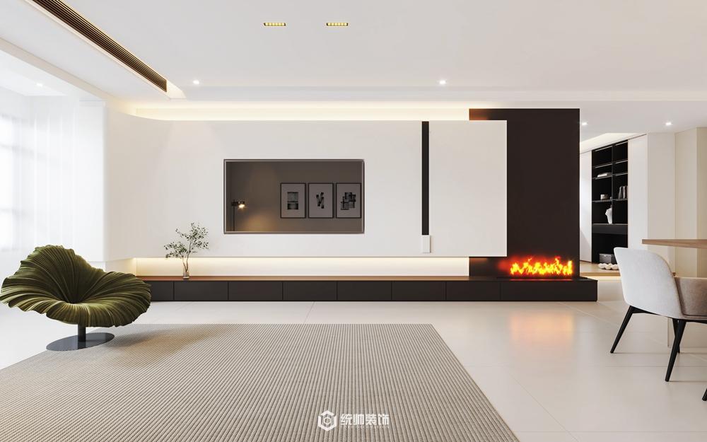 上海周边五洲芳华137平现代简约客厅装修效果图