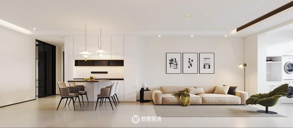 上海周边五洲芳华137平现代简约客厅装修效果图