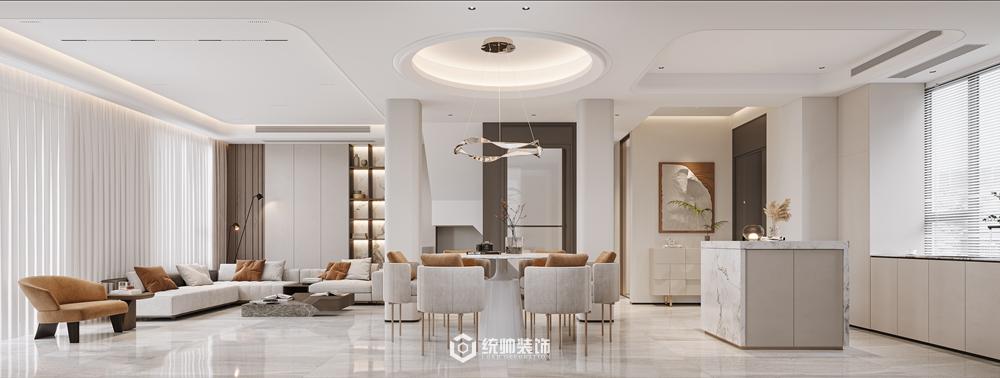 青浦區海上灣·鷺居250平現代簡約客廳裝修效果圖