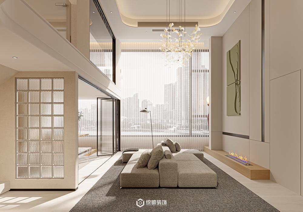 松江区三迪曼哈顿190平现代简约客厅装修效果图
