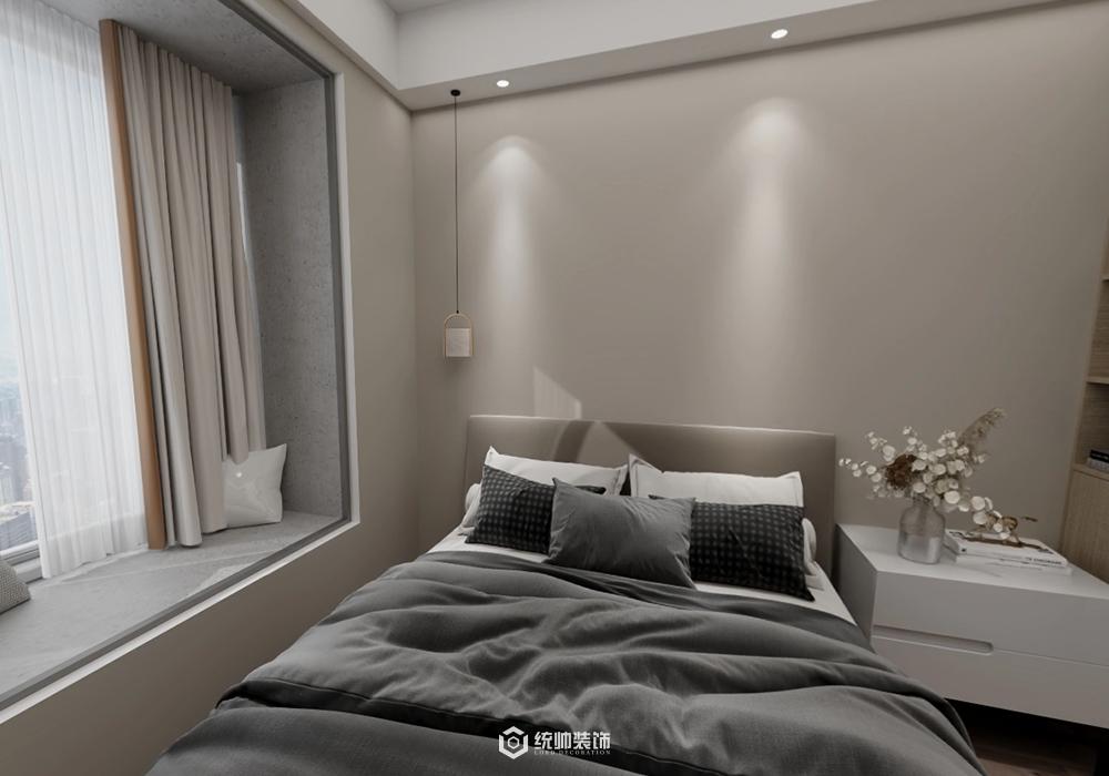 浦东新区环球翡翠湾102平现代简约卧室装修效果图