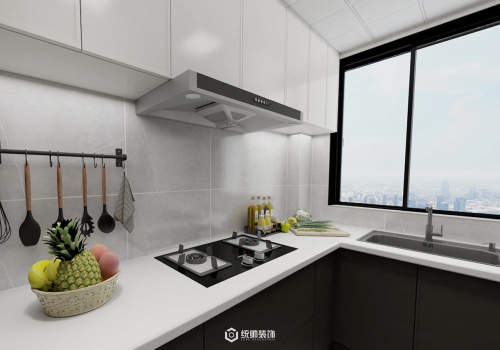 浦東新區環球翡翠灣102平現代簡約廚房裝修效果圖