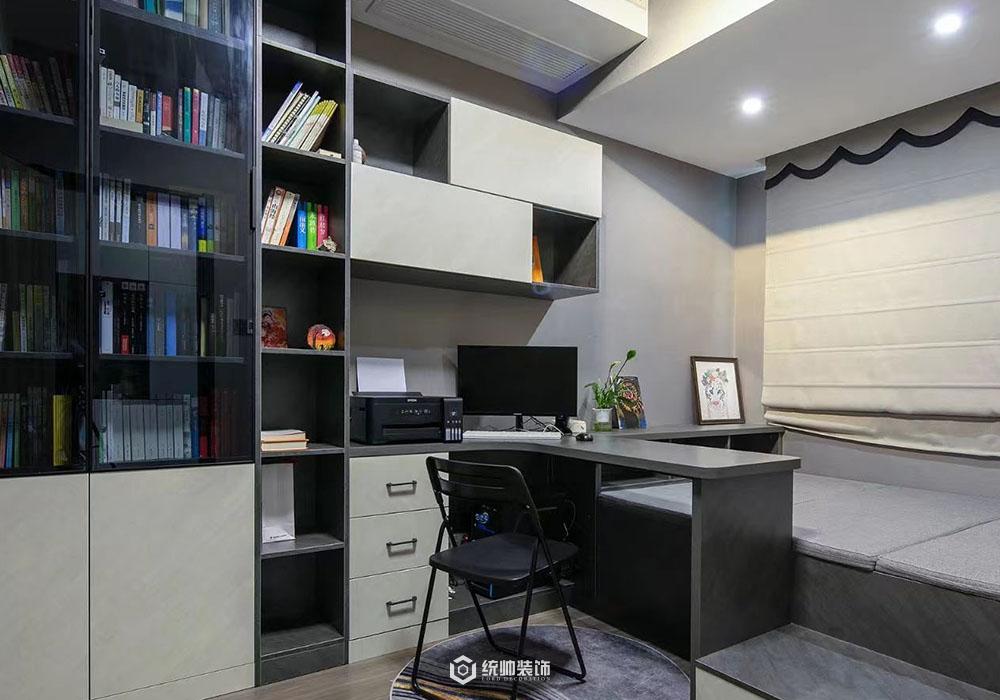 上海周边颐景湾畔220平现代简约书房装修效果图