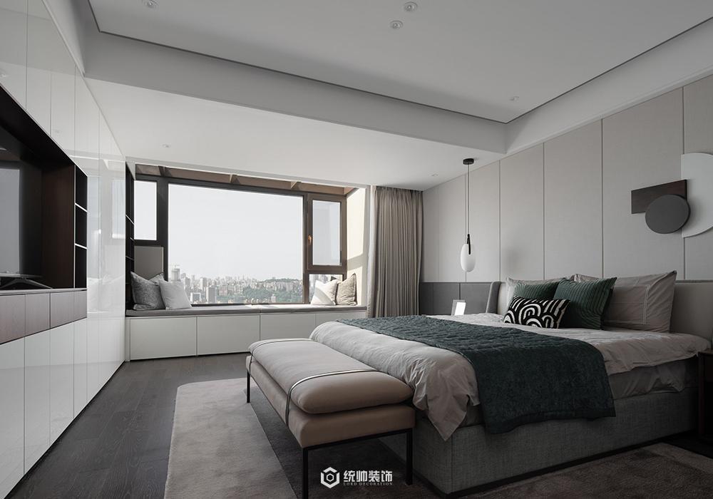 上海周邊柏莊香府260平現代簡約臥室裝修效果圖