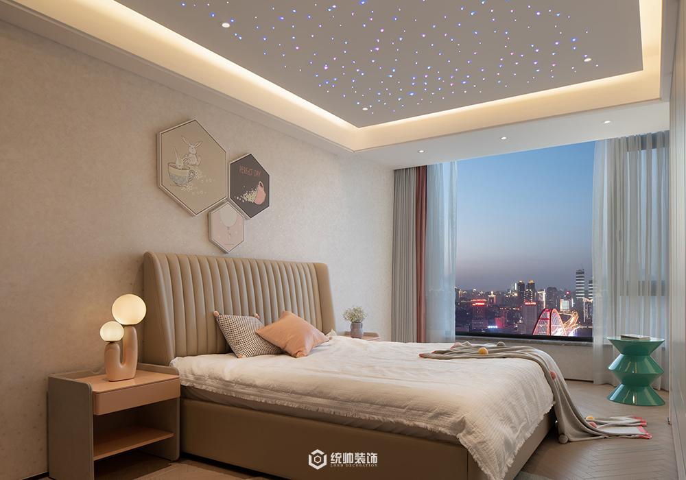上海周边柏庄香府260平现代简约卧室装修效果图