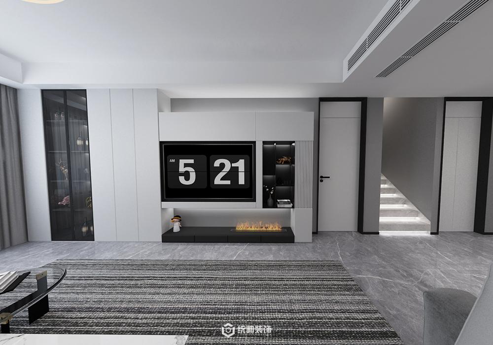 上海周邊香溢璟庭130平現代簡約客廳裝修效果圖