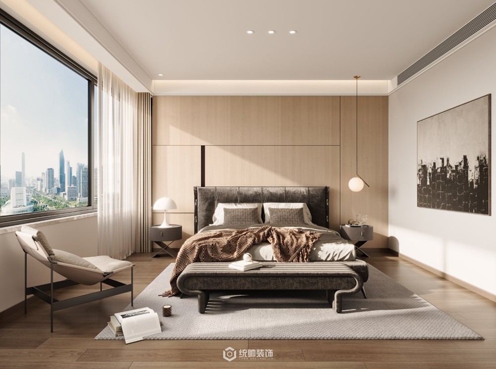 上海周边滨江·春翠里160平现代简约卧室装修效果图