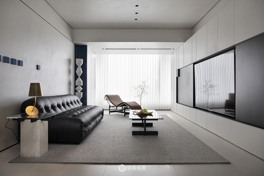 靜安區四季都會100平現代簡約客廳裝修效果圖