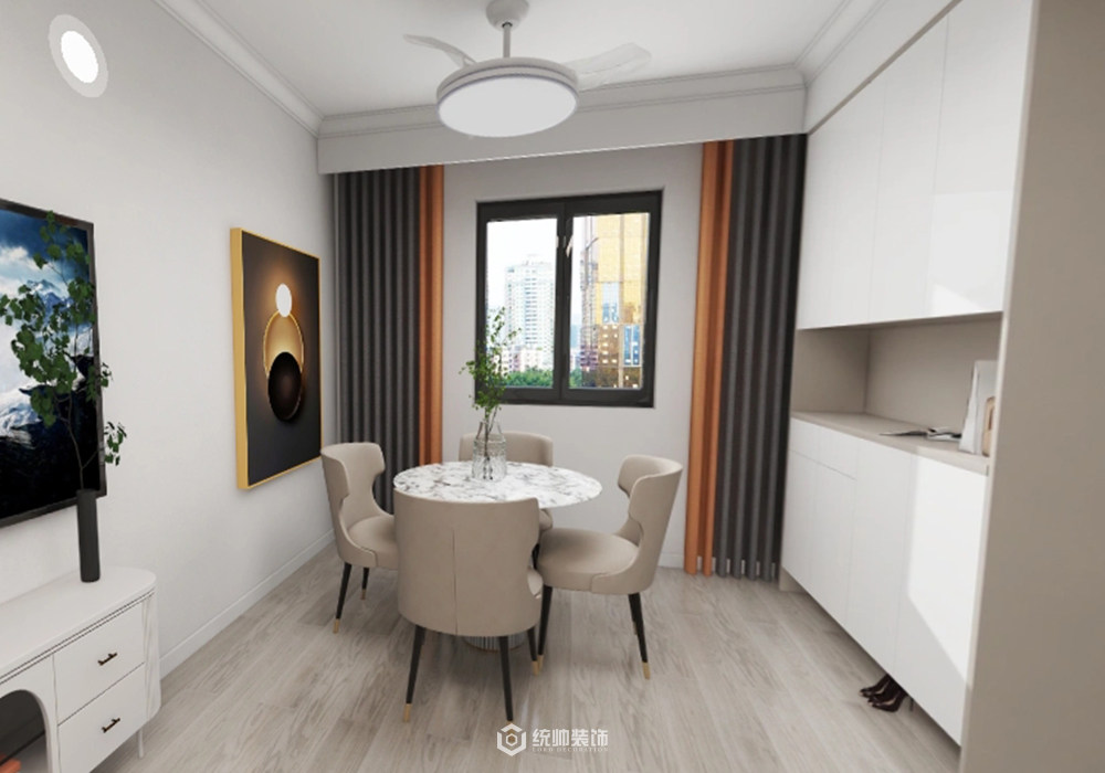 楊浦區申通公寓66平現代簡約餐廳裝修效果圖