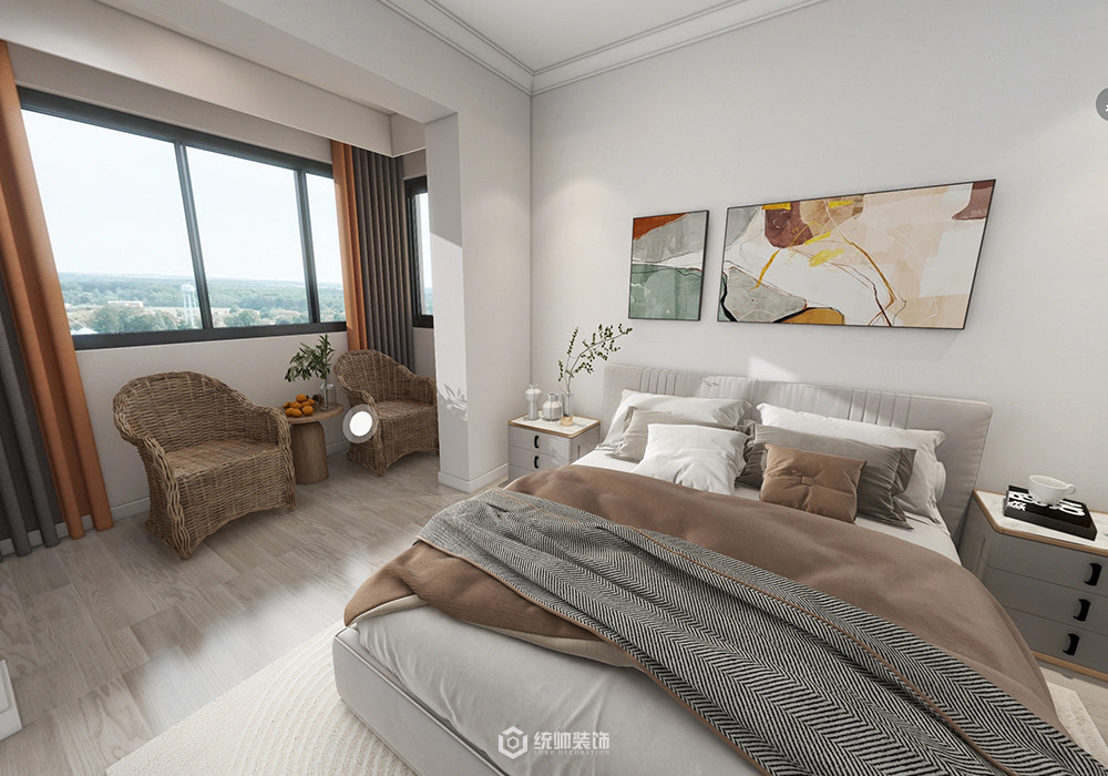 杨浦区申通公寓66平现代简约卧室装修效果图