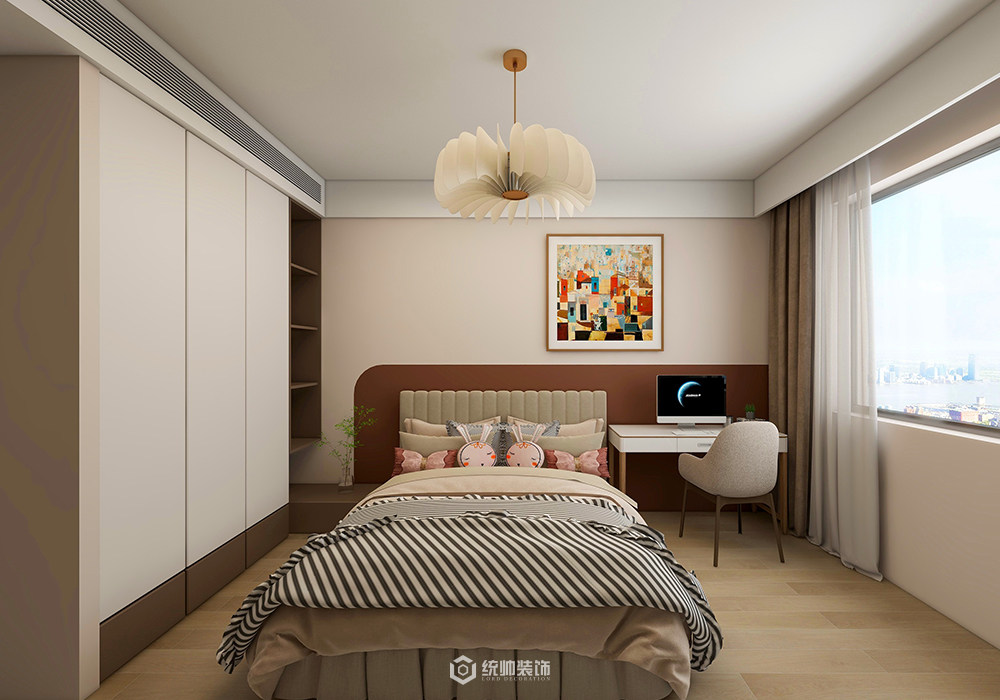 闵行区丽华公寓115平现代简约卧室装修效果图