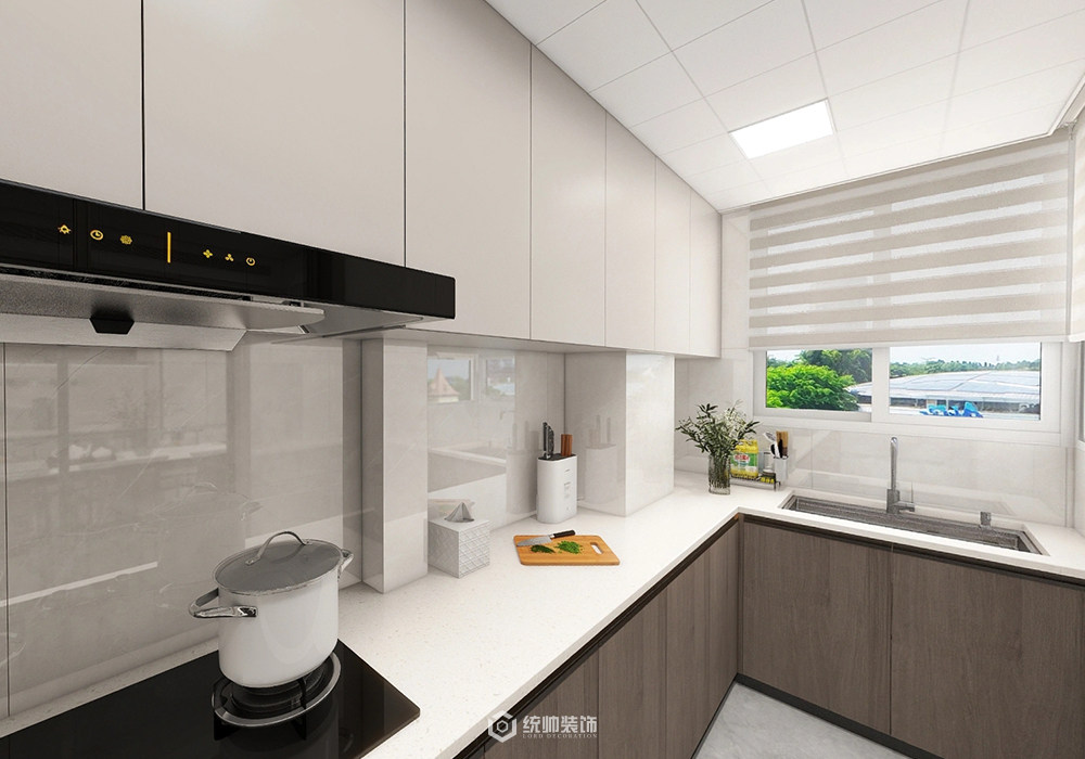 浦東新區高行綠洲68平現代簡約廚房裝修效果圖