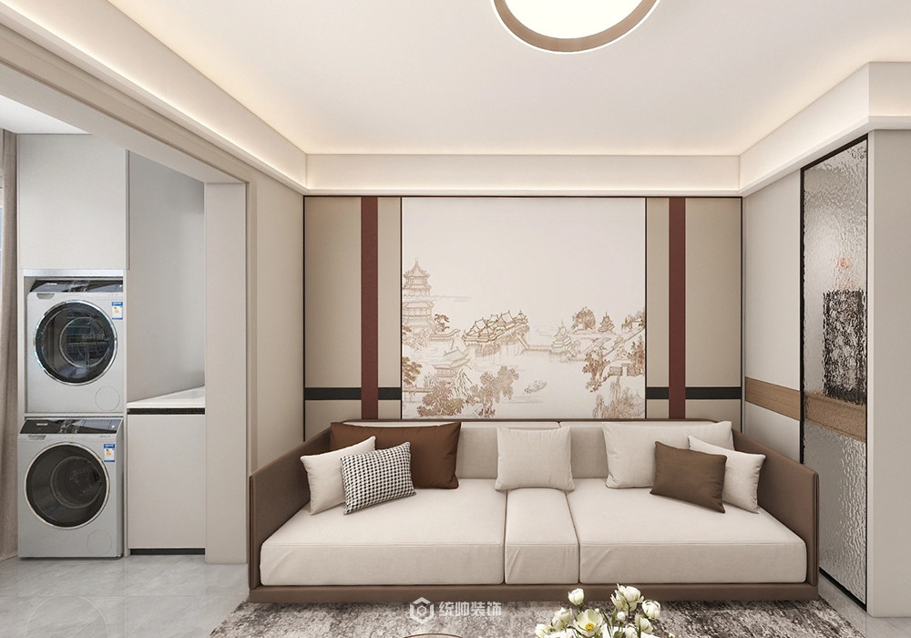 浦東新區高行綠洲68平現代簡約客廳裝修效果圖