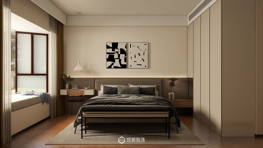 闵行区上海·未名园125平中古风卧室装修效果图