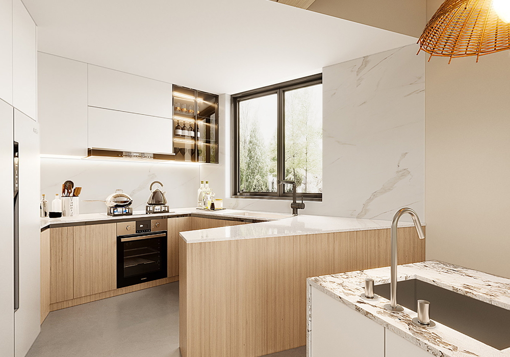 浦东新区丰桥自建房200平现代简约厨房装修效果图