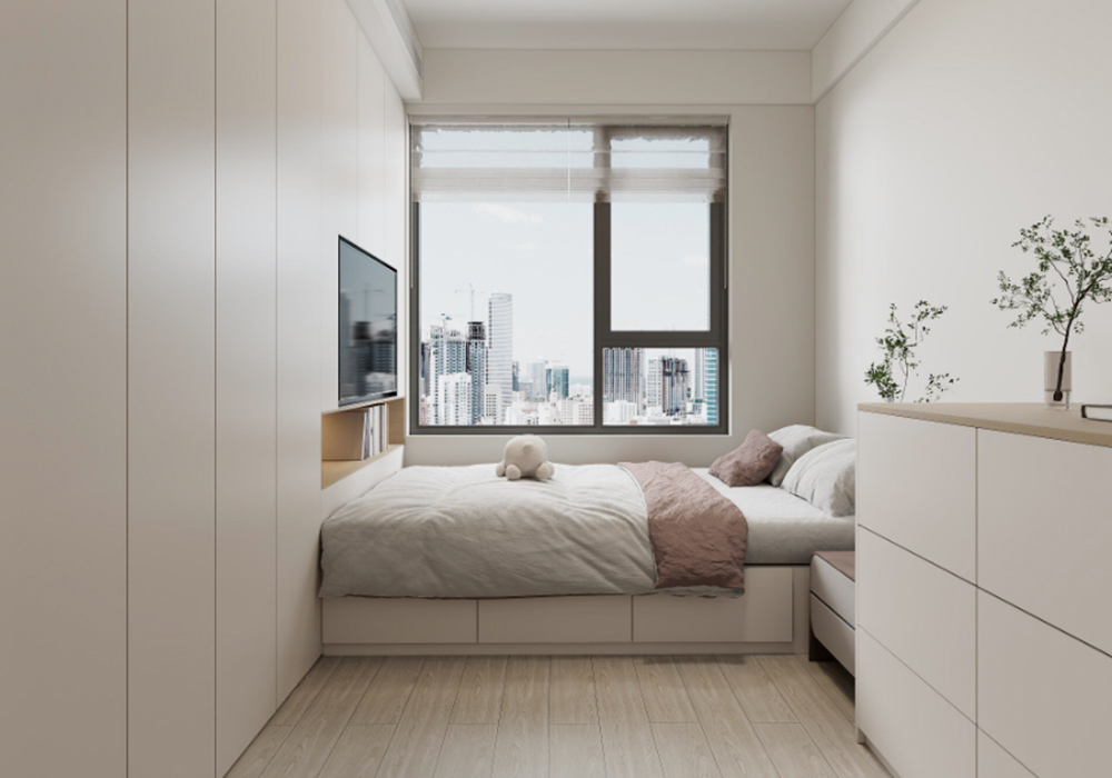 嘉定区凯佳尊品国际64平现代简约卧室装修效果图